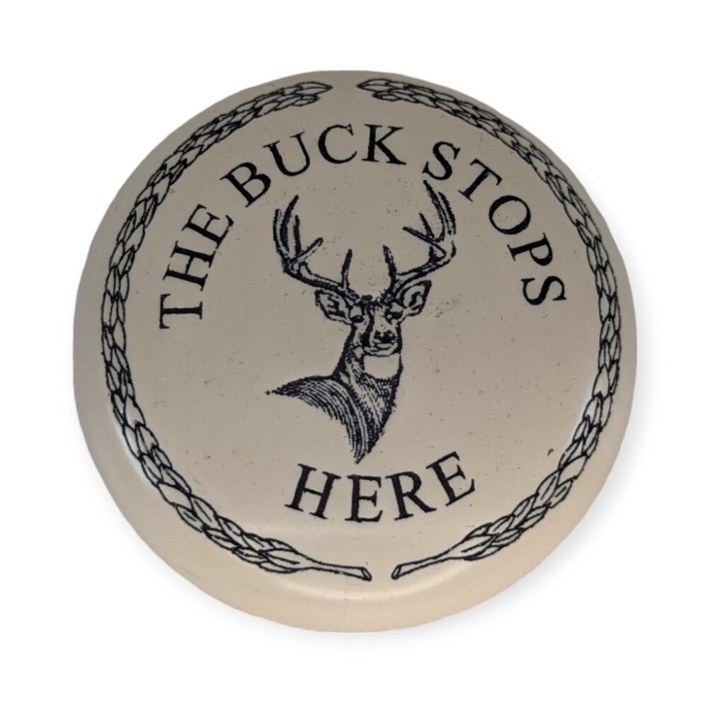KensingtonRow Home Collection Scrimshaw Inspired Paperweight-The Buck Stops Here
